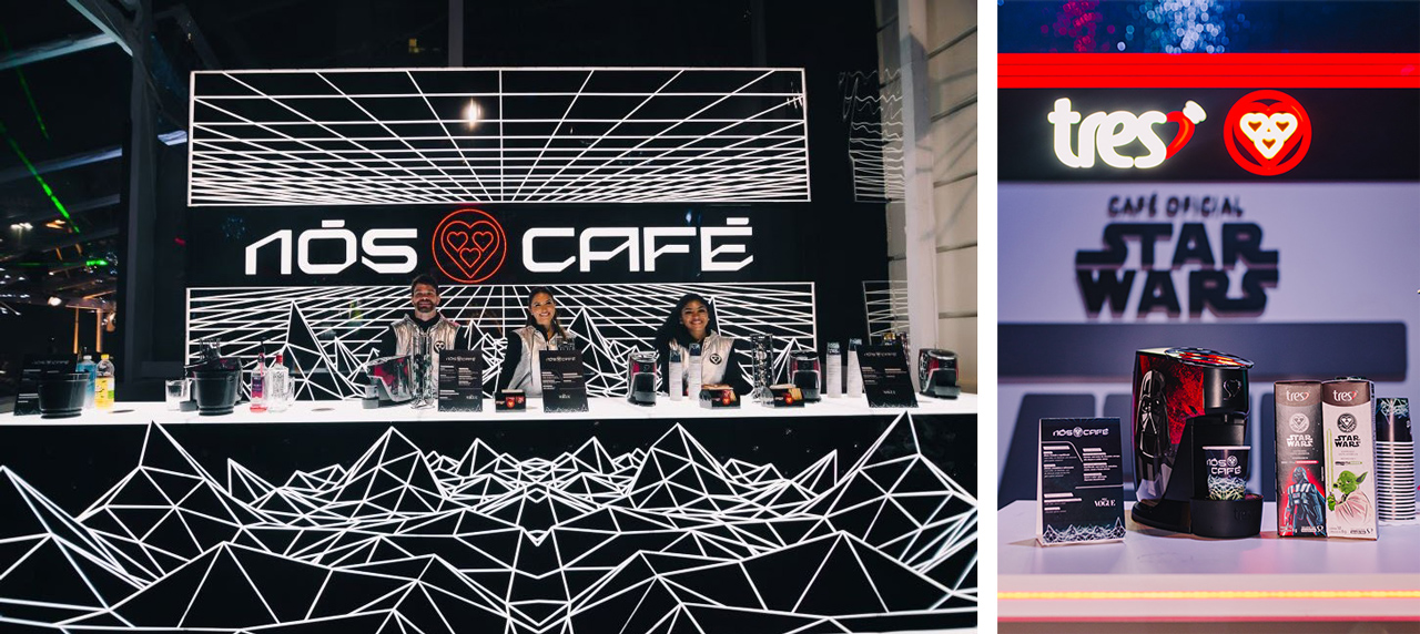 Com drinks à base de café e uma decoração futurista, 3 Corações marca presença no Baile da Vogue 2024